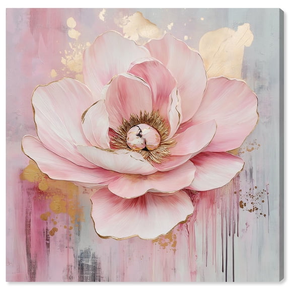 Golden Nectar Canvas Flower Art by Art Remedy, Gallery Wrapped, 20" x 20"