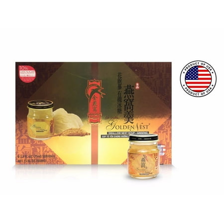 Golden Nest Birds Nest Soup - Ginseng - 1 Case = 8 Boxes ( 48 Bottles x 75ml (2.5 oz.))
