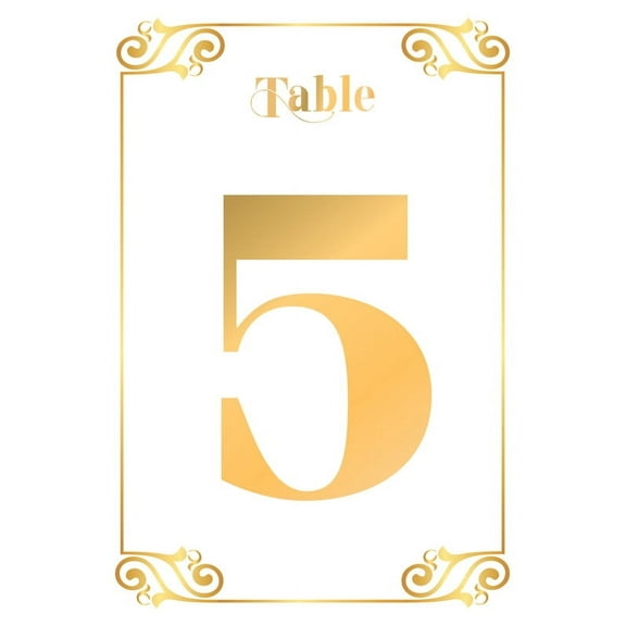 Golden Number Table Cards Number 1-25 Double Sided For Wedding Reception Event Party Baby Shower Birthday 4x6