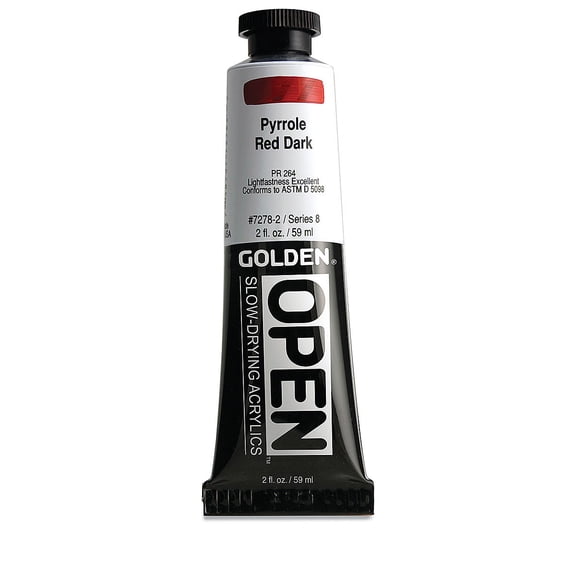 Golden OPEN Acrylic Color, 2 oz., Pyrrole Red Dark
