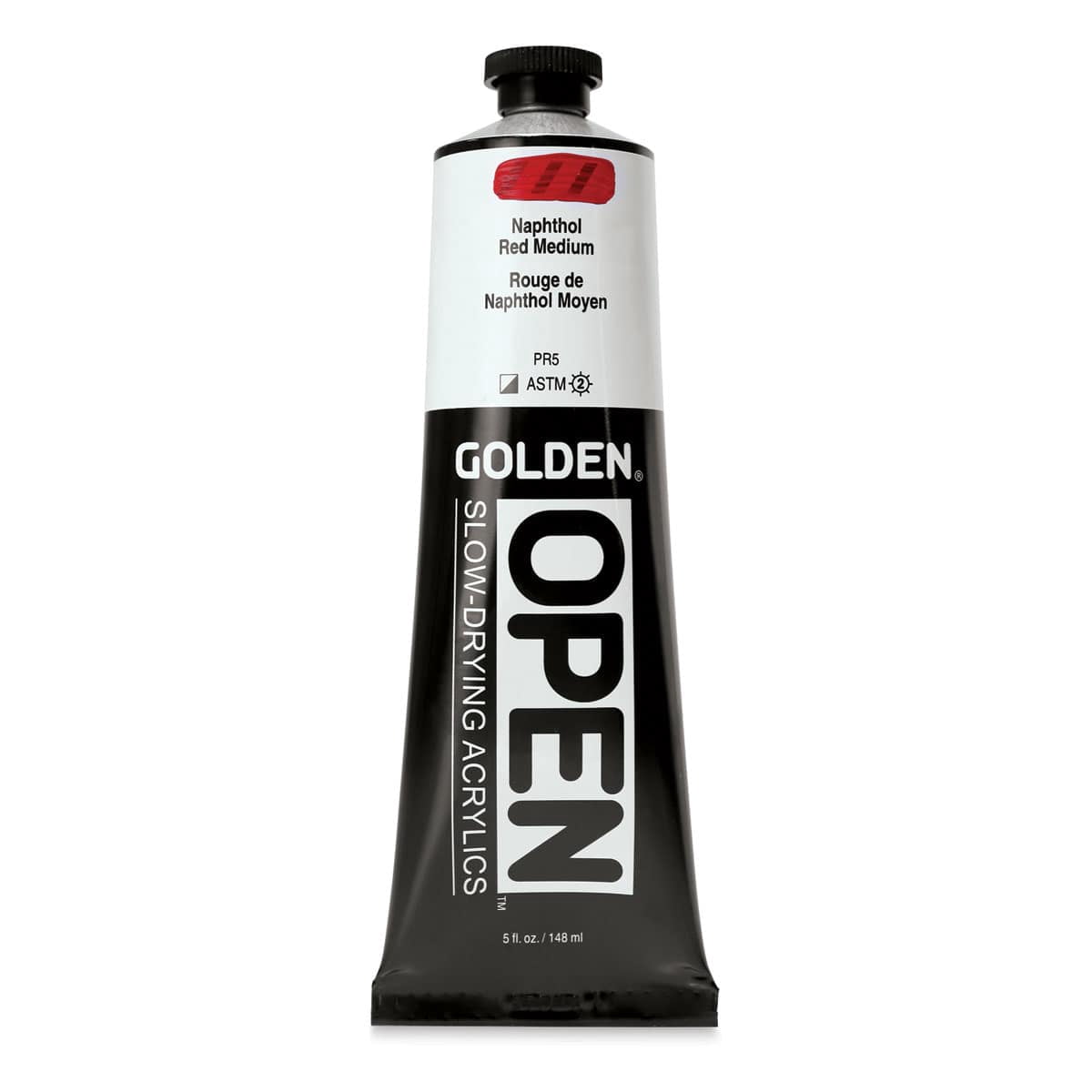 Golden OPEN Acrylic Color, 5 oz. Tube, Naphthol Red Medium