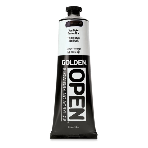 Golden OPEN Acrylic Color, 5 oz. Tube, Van Dyke Brown Hue