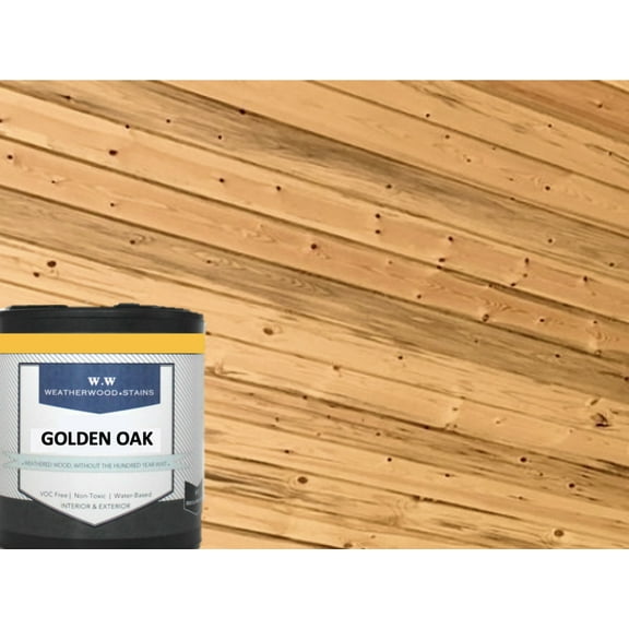 Golden Oak Interior Transparent Water-Based Reactive Wood Stain, No VOC, by Weatherwood - Quart (32 Fl. Oz.)