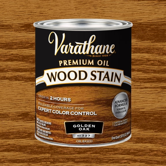 Golden Oak, Varathane Premium Oil-Based Interior Wood Stain-211716H, Quart