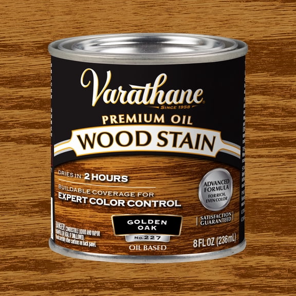 Golden Oak, Varathane Premium Oil-Based Interior Wood Stain-211793, Half Pint