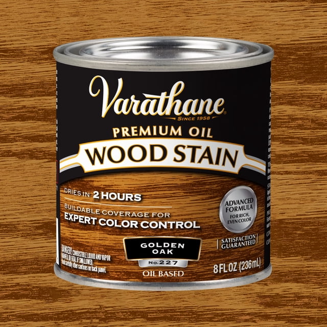Golden Oak, Varathane Premium Oil-Based Interior Wood Stain-211793, Half Pint