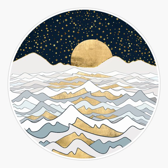 Golden Ocean Sunset Sticker
