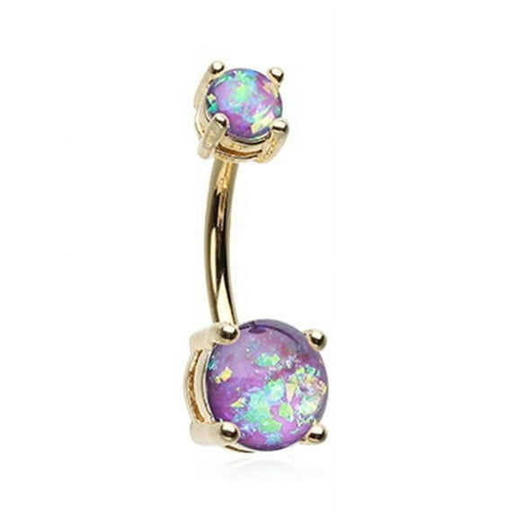Golden Opal Sparkle Prong Set WildKlass Belly Button Ring