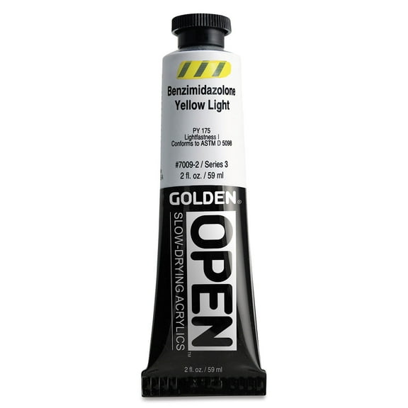 Golden Open Acrylics - Benzimidazolone Yellow Light, 2 oz Tube