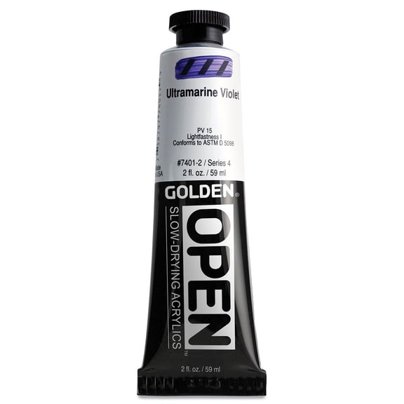 Golden Open Acrylic Paint, 2 oz, Ultramarine Violet