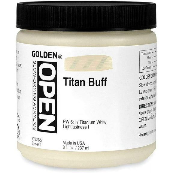Golden Open Acrylic Paint, 8 oz, Titan Buff