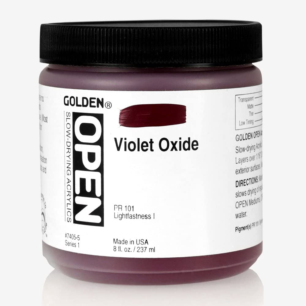 Golden Open Acrylic Paint, 8 oz, Violet Oxide