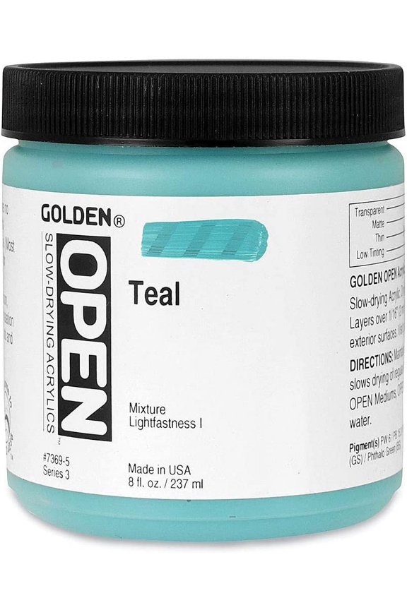 Golden Open Acrylic Paint - Teal, 8 oz