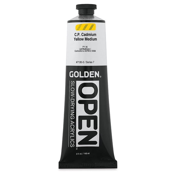 Golden - OPEN Acrylic Color - 5 oz. Tube - C.P. Cadmium Yellow Medium