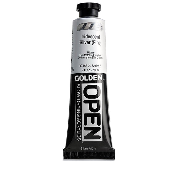 Golden Open Acrylics - Iridescent Silver (Fine), 2 oz Tube