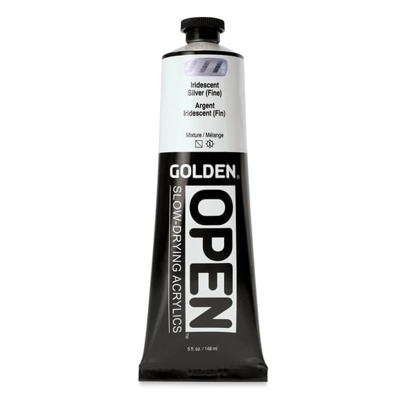 Golden Open Acrylics - Iridescent Silver (Fine), 5 oz Tube