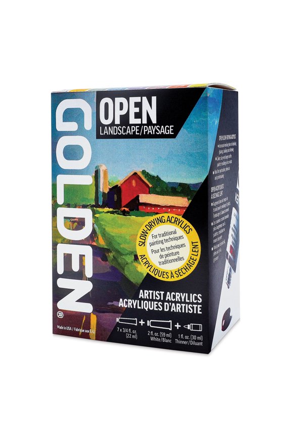 Open Acrylics - Set of 7, Landscape Colors with Thinner, 22 ml