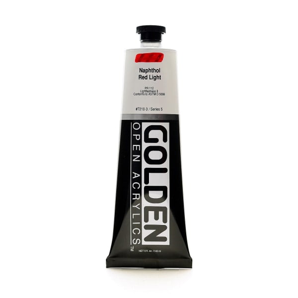 Golden - OPEN Acrylic Color - 5 oz. Tube - Naphthol Red Light