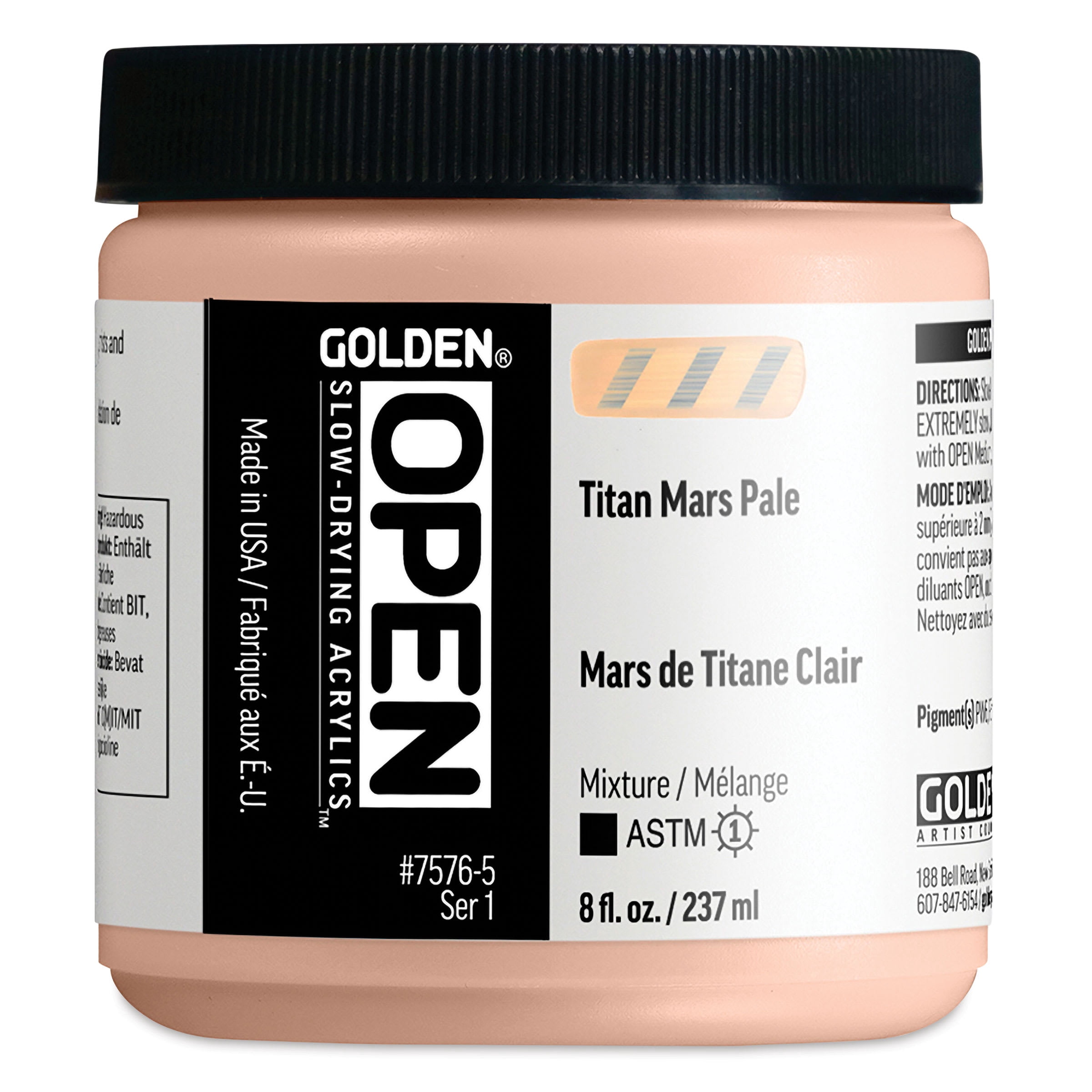 Golden Open Acrylics - Titan Mars Pale, 8 oz Jar
