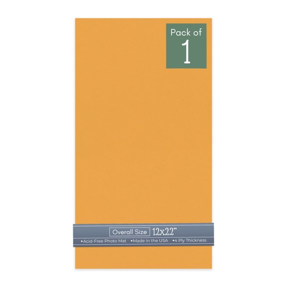 Golden Orange 12x22 Uncut Art Mat Board - No Opening - 1 Mat