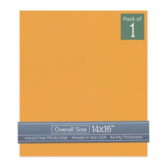 Golden Orange 14x16 Uncut Art Mat Board - No Opening - 1 Mat