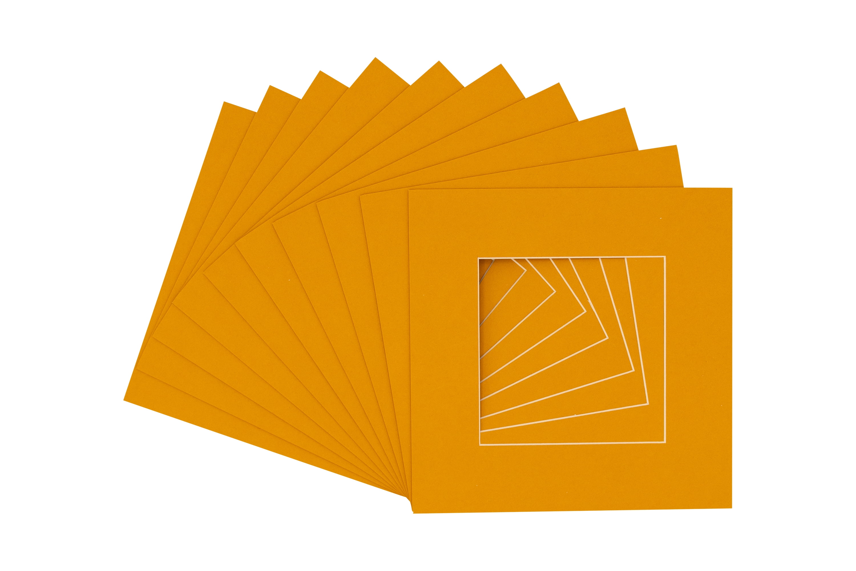 Golden Orange Acid Free 7x7 Square Picture Frame Mat with White Core