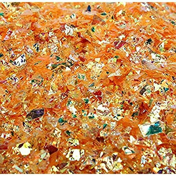 Golden Orange Iridescent Ice Flakes Glitter Flakes for Nail Art - Lightweight Holographic Polyester - 311-4373 - 1/2 oz (14 Grams)