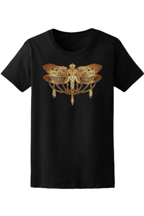 Golden Ornate Dragonfly T-Shirt Men -Image by Shutterstock, Male XX-Large