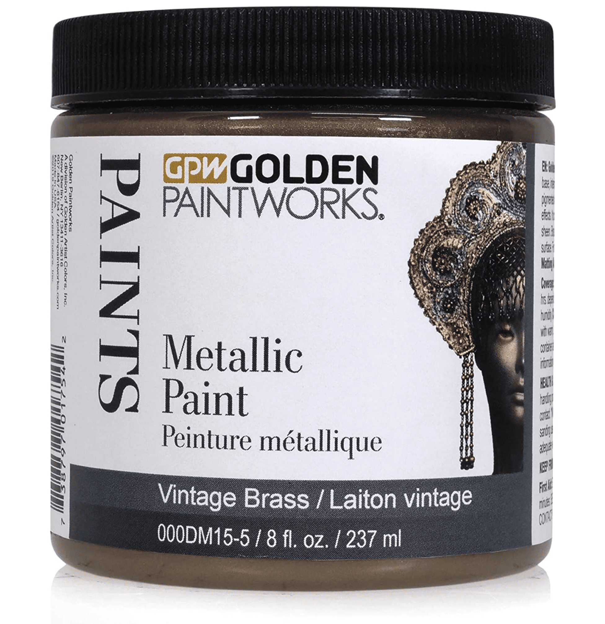 Golden Paintworks Metallic Paint, 8 ounce jar, Vintage Brass (DM15-5)