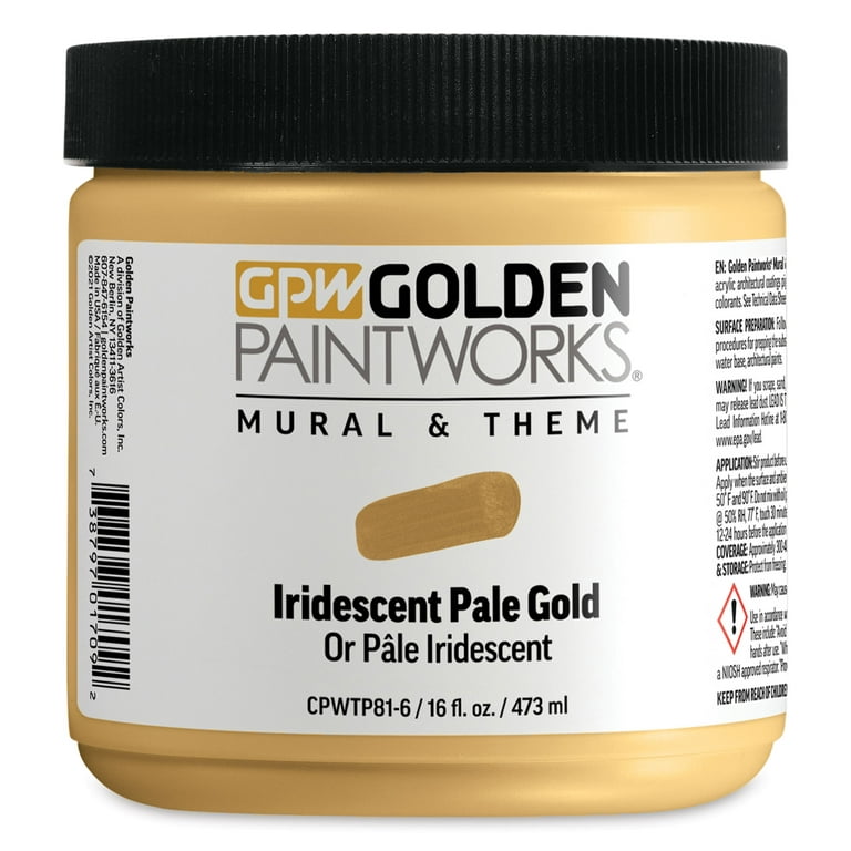 Golden Paintworks Mural & Theme Paint - 16 oz 16 oz / Pint / Iridescent Pale Gold