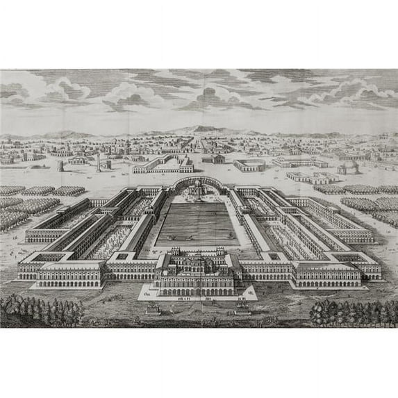 Golden Palace of The Emperor Nero Ad 54-68. 18th Century Print Engraved by J. Blundell Poster Print, 18 x 11