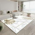 thumbnail image 1 of Golden Palm Leaf Marble Rugs, Leisure Rugs Large Area Rugs, Carpet Pattern Clear Comfortable Feet Apply to Bedroom Area Home Decor,5'x7', 1 of 6