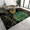 thumbnail image 1 of Golden Palm Leaves Area Rug, Tropical Plants Bedroom Rug, Easy Clean Fade Resistant Non Skid Soft Floor Decor Rug For Kitchen Living Room Office Porch 2 x 3ft, 1 of 6