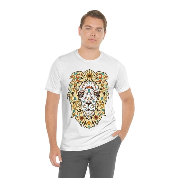 Golden Panthera Lion Art Abstract Fashion Unisex Jersey Short Sleeve Tee