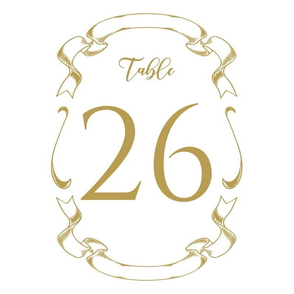 Golden Pattern Wedding Table Number Cardss 1-25 Double Sided With Head Table For Reception Event Party Baby Shower Birthday 4x6 Inch