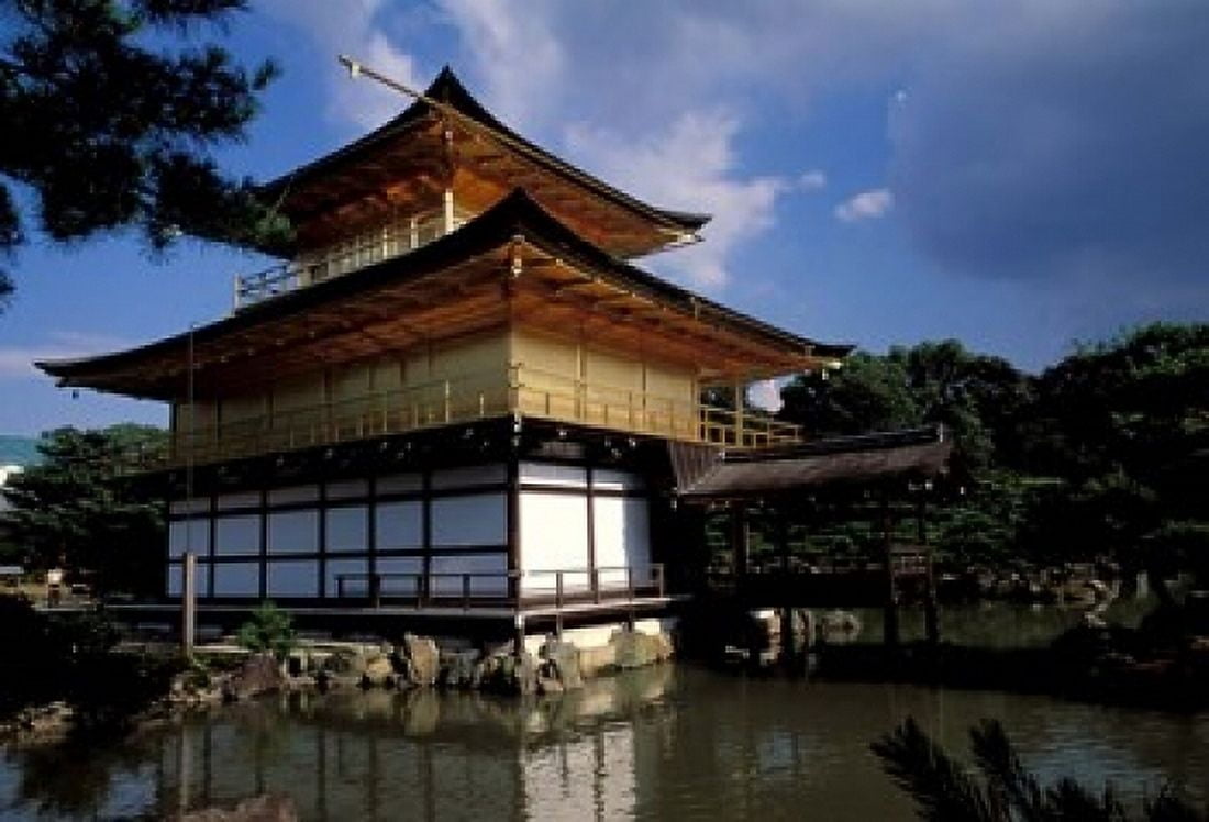 Golden Pavilion Zen Temple Kinkakuji Kyoto Japan Canvas Art - Bill Bachmann DanitaDelimont (36 x 24)