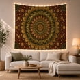 thumbnail image 1 of Golden Peacock Mandala in Ornate Radial Design, Serene Boho for Art Lovers, Bohemian Wall Art, Housewarming Gift, Tapestry Wall Hanging for Bedroom, Living Room and Dorm, 1 of 7