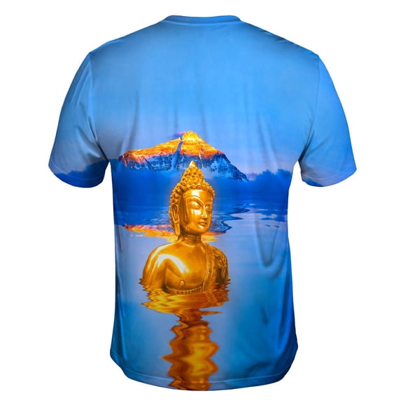 Golden Peaks Buddha And Mount Everest Mens T-Shirt All Over Print