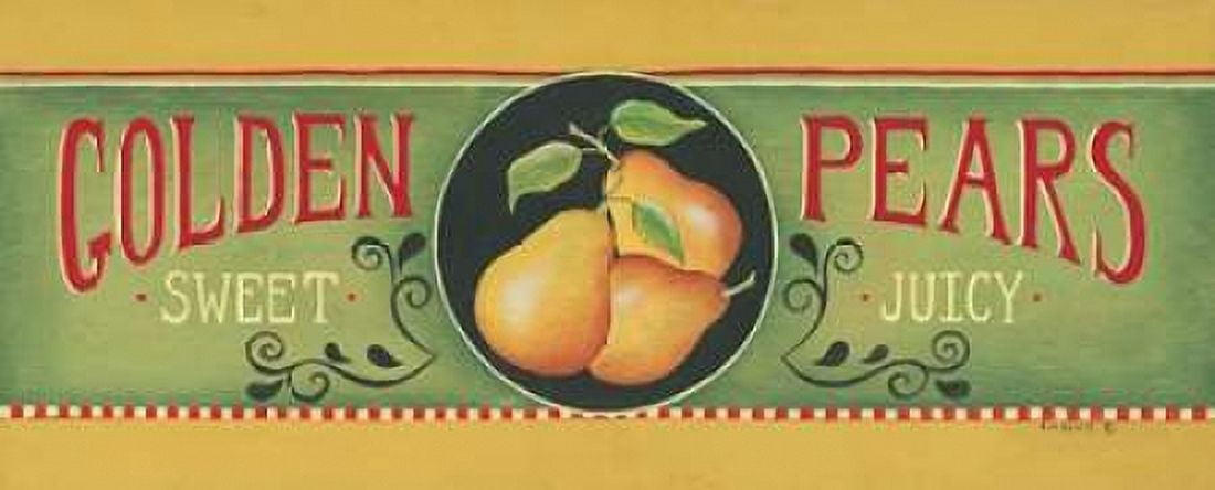 Golden Pears Canvas Art - Kim Lewis (24 x 48)