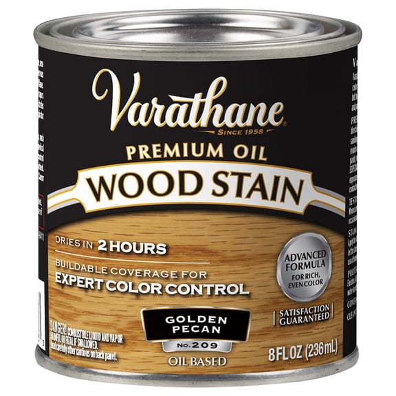 Golden Pecan, Varathane Premium Oil-Based Interior Wood Stain-211757, Half Pint