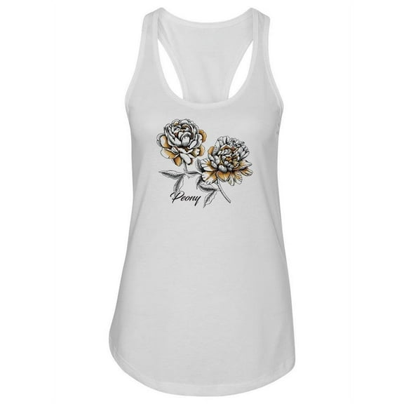 Golden Peonies Racerback Tank Women -Image by Shutterstock, Female x-Large
