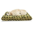 thumbnail image 1 of Golden Pet Bed, Doodle Circles Large Polka Dots with Inner Stripes Wavy Modern, Resistant Pad for Dogs and Cats Cushion with Removable Cover, 24" x 39", Pale Coffee and Charcoal Grey, by Ambesonne, 1 of 4