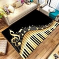 thumbnail image 1 of Golden Piano Area Rug Sheet Music Cartoon Print Rugs Indoor Non Slip Machine Washable Breathable Durable Carpet Front Entrance Floor Decor 3x4 Non-slip Soft Living Room Bedroom, 1 of 5