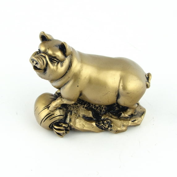 Golden Pig Figurine