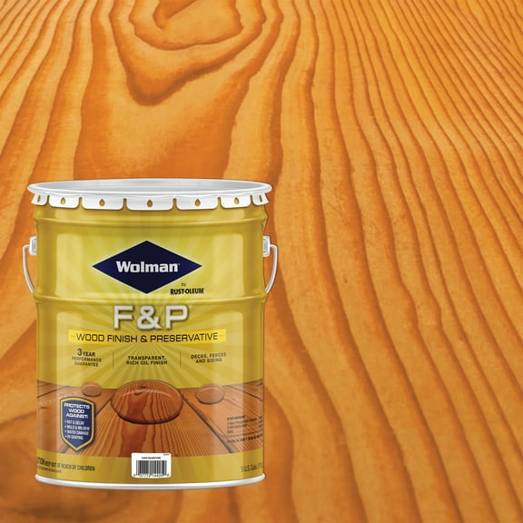 Golden Pine, Wolman F&P Exterior Wood Finish and Preservative Stain- 5 Gallon