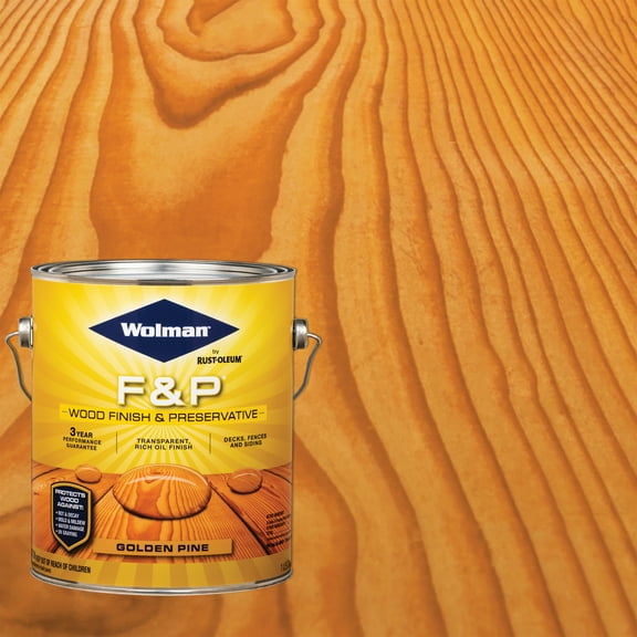 4 Pack, Golden Pine, Wolman F&P Exterior Wood Finish and Preservative Stain- Gallon