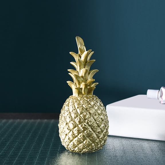 Golden Pineapple Figurine Resin Home Decor Tabletop Accent for Modern Living Room Display