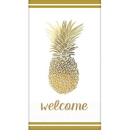 Golden Pineapple Tropical Summer Luau Theme Party Paper Napkins Guest Towels