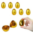 thumbnail image 1 of Golden Plastic Easter Eggs - 12-Pack Fillable Surprise Eggs for Easter Egg Hunts, Basket Stuffers, Treats & Toys - 3.15x2.09 Inches, Gold Color, 1 of 7