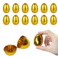 thumbnail image 1 of Golden Plastic Easter Eggs - 12-Pack Fillable Surprise Eggs for Easter Egg Hunts, Basket Stuffers, Treats & Toys - 3.15x2.09 Inches, Gold Color, 1 of 6